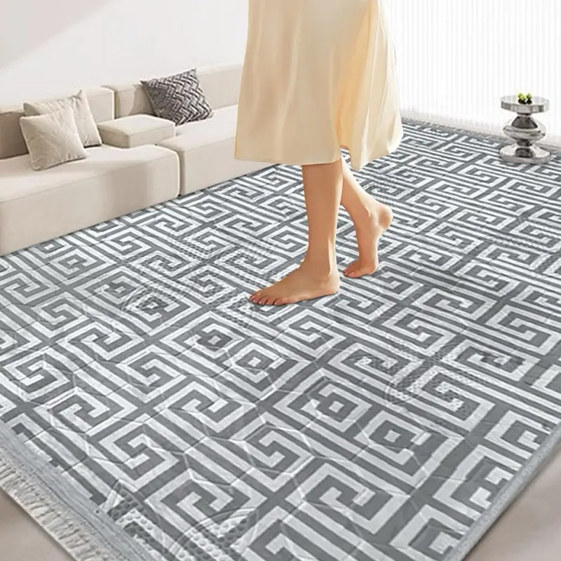 Rug 160x 240CM Anti-slip Turkish Full Room Rug Non-Slip Indoor Gift Light Grey 0