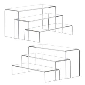 Acrylic Display Rack, Assorted Size Clear Desktop Display Rack for Jewelry, Toy, Cupcake, Collectibles and Ornaments, Home Organizer, Shelf, Storage, Hold