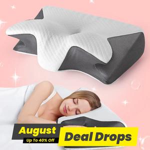 Orthopedic Memory Foam Breathable Neck Pillow, 1 Count Neck Pillow with Washable Pillowcase, Soft & Comfortable Pillow for Side, Ergonomic Memory Foam, Back & Stomach Sleepers, Household Items Gifts, Supportive Memory Foam