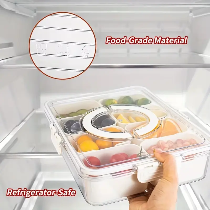 Food Storage Box, 1 Set Clear Food Storage Container with Lid & Handle, Lunch Box, Kitchen Gadgets Accessories, Portable Snacks Storage Container for Home Kitchen Party, Back To School Supplies, Gifts for Boyfriend, Travel Accessories 2