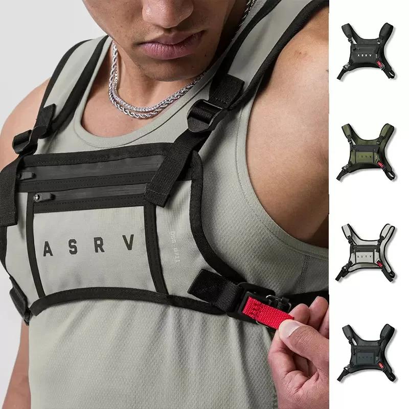 Product Introduction of Ashton Hall Men's Running Vest ,Lightweight, Breathable Sportswear Waterproof Men's 's Chest Rig Bags Multi-function Tactical Vest Backpacks Waist Packs Male Fashion Unisex Chest Bag 2024 NEW 13