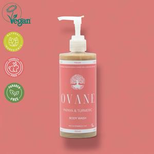 OVANE | Papaya & Turmeric Body Wash - Deep Cleansing Anti-Inflammatory Shower Gel, Natural 300ml