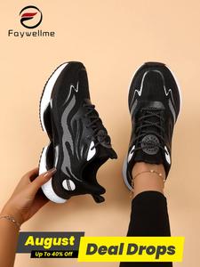 Women's Fashionable Lace Up Low Top Sneakers, Valentine's Day Gift for Girl, Casual Comfortable Breathable Sports Running Shoes, All-match Basic Shoes for Daily Wear