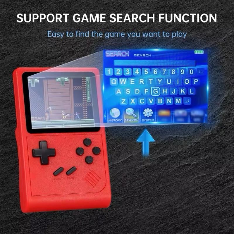 GB300 Portable Handheld Game Player 3.0 inch Screen TV Video Game Console AV Output Retro Game Console Built-in 8G 6000+ Games gaming Protection Black 6