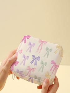 Butterfly Pattern Portable Sanitary Napkin Storage Bag, Lightweight Women's Travel Makeup Organizer, Casual All-Seasons Design, Bathroom Organizer Supplies