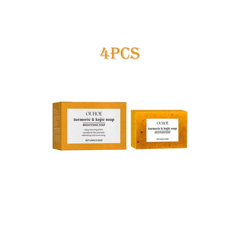 Ouhoe 100g Kojic Acid Turmeric Skin Brightening Soap cleansing series Reduce Dark Spot Anti Acne Moisturizer Exfoliating Soap 8
