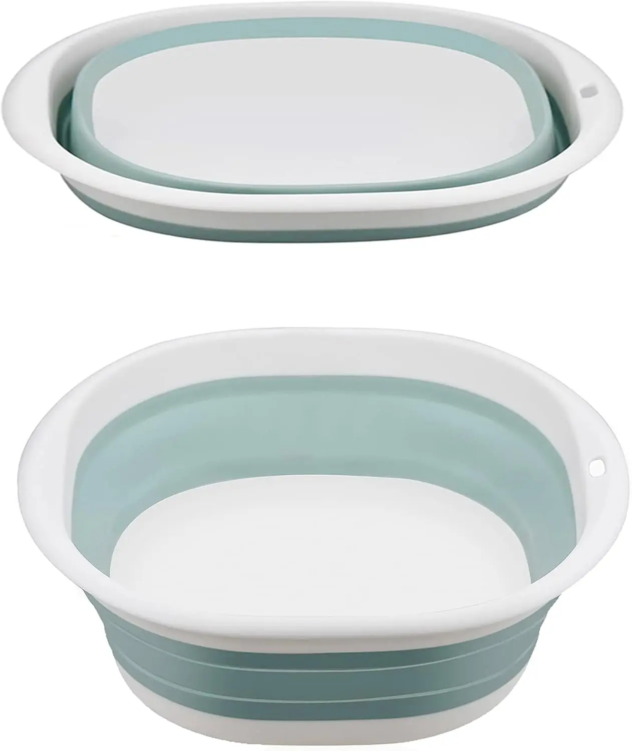 Collapsible Washing Up Bowl - Portable Silicone Plastic Basin for Outdoor Travel and Camping (Blue, 3.5L)
