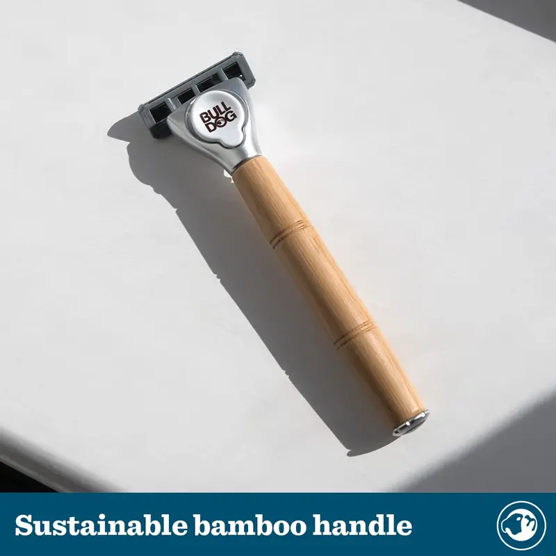 BULLDOG Skincare - Sensitive Bamboo Razor Smooth Glide Handle + 2 Replacement Blades 5