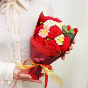 Elegant Red Rose Bouquet Artificial Floral Arrangement for Home & Gift