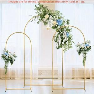 Adjustable Golden Metal Arch Backdrop Stand, Multiple Sizes Metal Frame Arch, Stylish backdrop support for wedding, anniversary celebration, bachelor party, garden gathering and indoor outdoor party decoration, Arched Backdrop Frame.