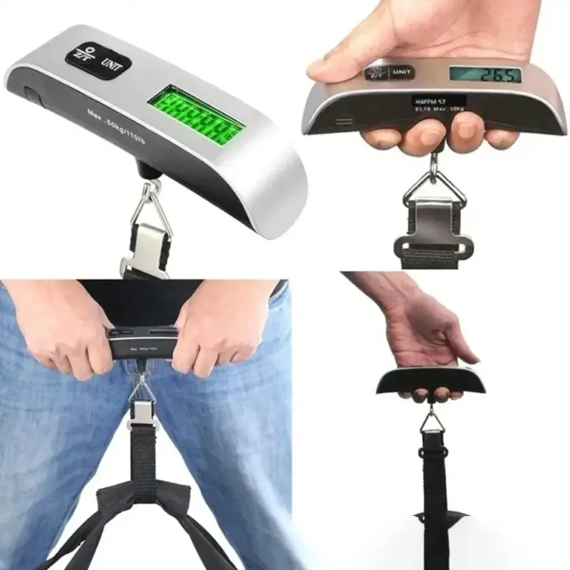 1pcs Portable Scale Digital LCD Display 110lb/50kg Electronic Luggage Hanging Suitcase Travel Weighs Baggage Bag Weight Balance 4