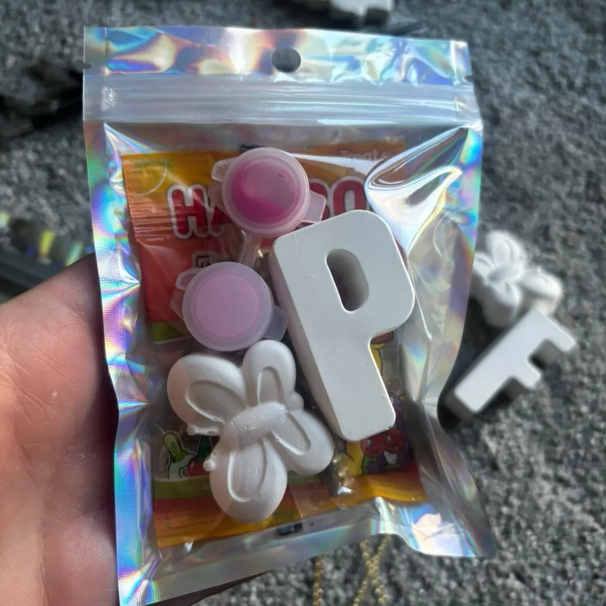 Paint Your Own - Initial Bags! Get creative and PYO name! Party favours, rainy day activity or something to put a personal touch on. Paint your own name for display on a shelf!