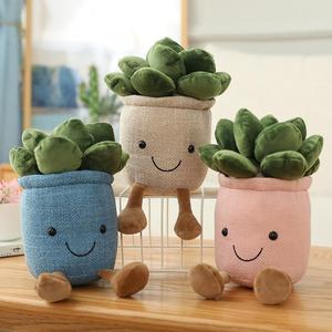 Cute Succulent Potted Plush Toy, 1 Count Lovely Simulation Plant Plush Toy, Plant Plush Ornament, Birthday Gift for Friends