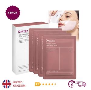 Oxatex Bio-Collagen Real Deep Mask, Hydrating Overnight Hydrogel Mask, Pore Minimizing, Elesticity Improvement, 34gx4 (Pack of 4)