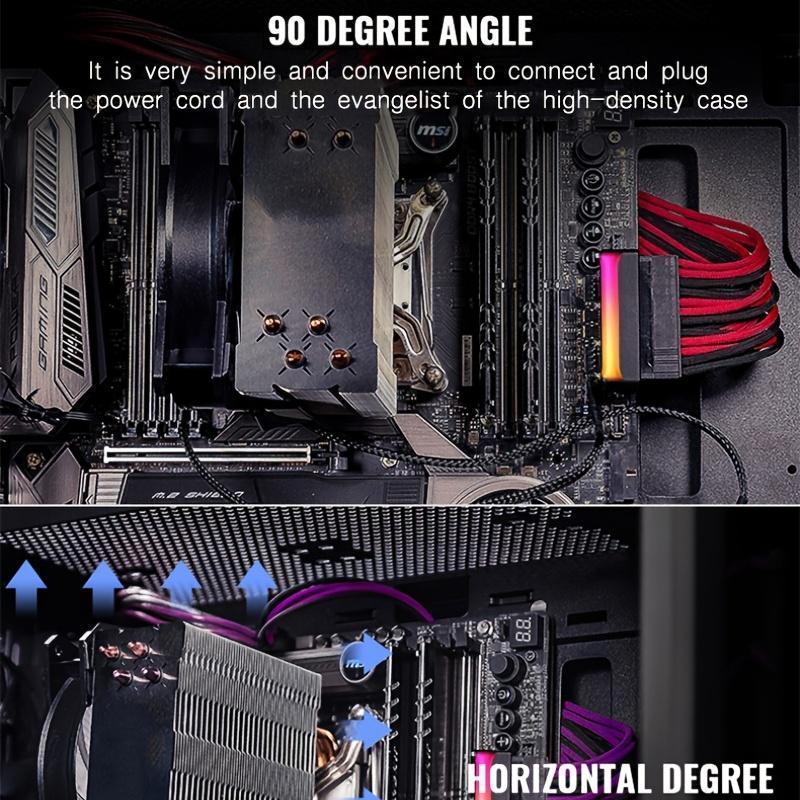 ATX 24-pin 90 Degree Power Plug Adapter - Upgrade Your PC's Power Supply Efficiently 7