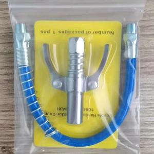 Stainless Steel Grease Gun Adapter Kit, High-Pressure Lubricator Nozzle & Connector, Durable, Non-slip Design, for All 1/8 NPT Grease Guns