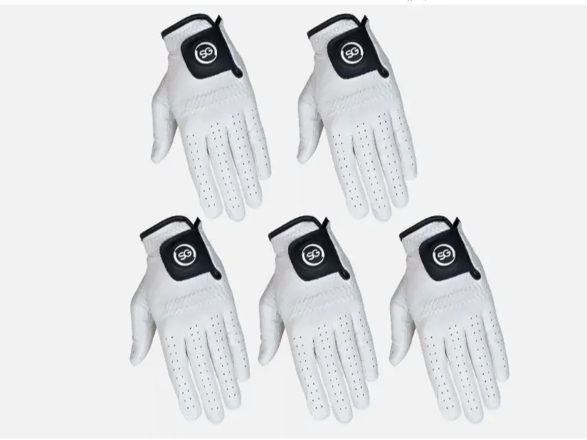 SG Men White 100% Cabretta Leather Golf Gloves - Premium Quality