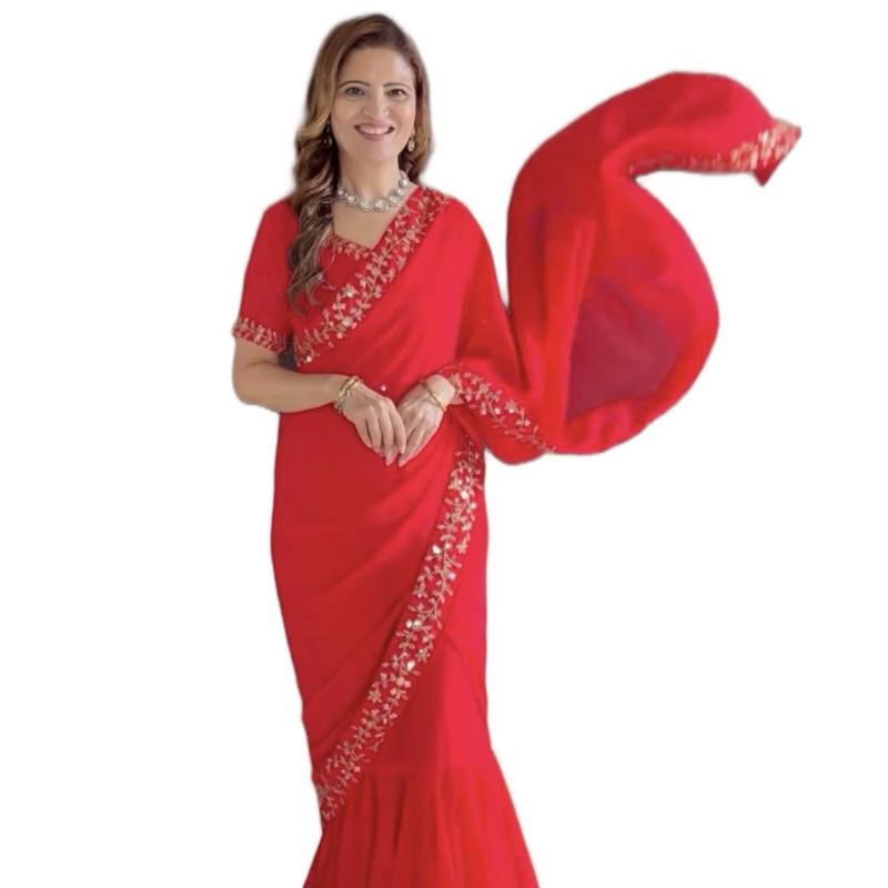 Georgette  Ready to wear Gown Saree Womenswear Asian Comfort 3