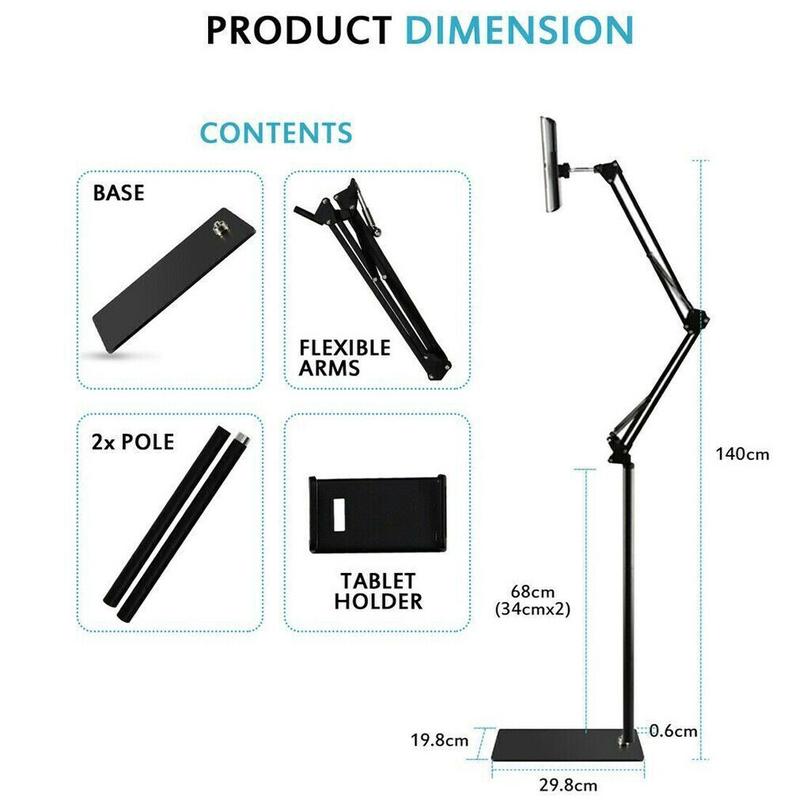 Universal 360° Adjustable Floor Stand Holder for Tablet/Phone 3.5-11in 3