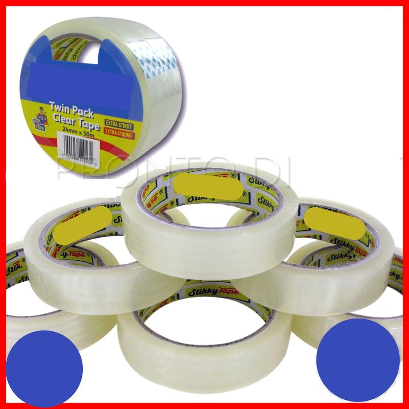 Product Introduction of 24mm Thick Double Sided tape Packing Tape Clear Sticky Sellotape Adhesive Gift Wrapping Rolls 6