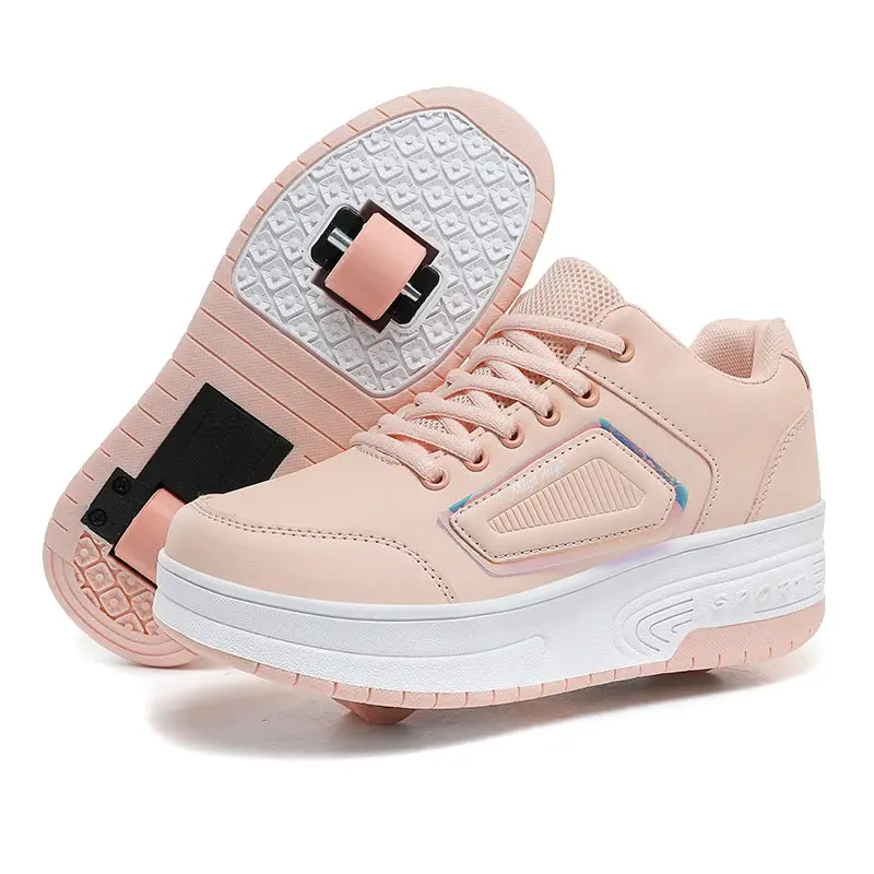 Kids 2-Wheel Roller Skate Shoes – Dual-Use Running & Walking Sneakers for Boys & Girls 👟🎠💨 3
