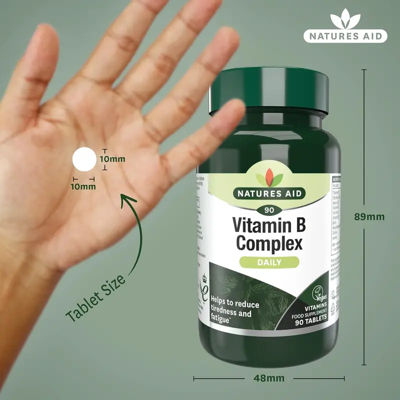 Natures Aid Vitamin B Complex 90 Tablets – High Potency – Supports Energy Metabolism, Nervous System, Brain & Immune Function – Vegan, Gluten Free, Non-GMO – Overall Wellbeing Supplement 2