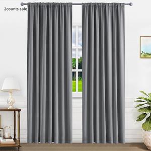 Blackout Curtain, 2 Counts Modern Simple Installation Curtain, Window Curtain for Home Living Room Bedroom Kitchen Bathroom Decor