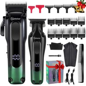 Professional LCD Display Hair Clipper Set, 1 Set Electric Beard Trimmer for Men, Cordless Barber Clippers for Salon, USB Rechargeable Hair Trimmer Set, Wireless Hair Trimmer