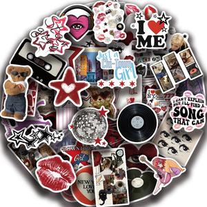Y2K Girls Themed Art Stickers, 50pcs/set Waterproof Self Adhesive Decor Paper, Decor Sticker for Gift Greeting Card Water Bottle Laptop Phone