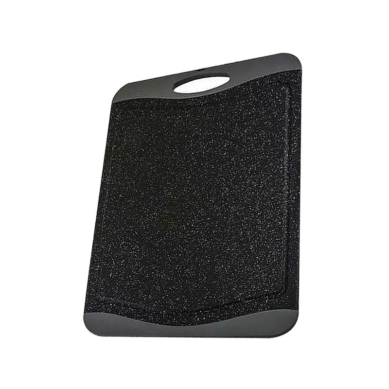 Plastic Cutting Board Set Medium and Large Black Non Slip Chopping Boards 2pcs 3