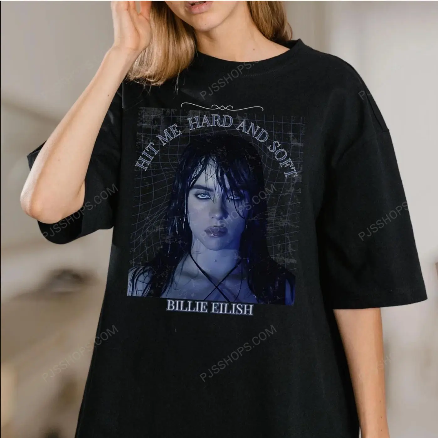 Billie Eilish Hit Me Hard and Soft Shirt - Vintage Indie Pop Music Tee Retro Aesthetic Unisex Graphic T-Shirt Singer Songwriter Fan Gift