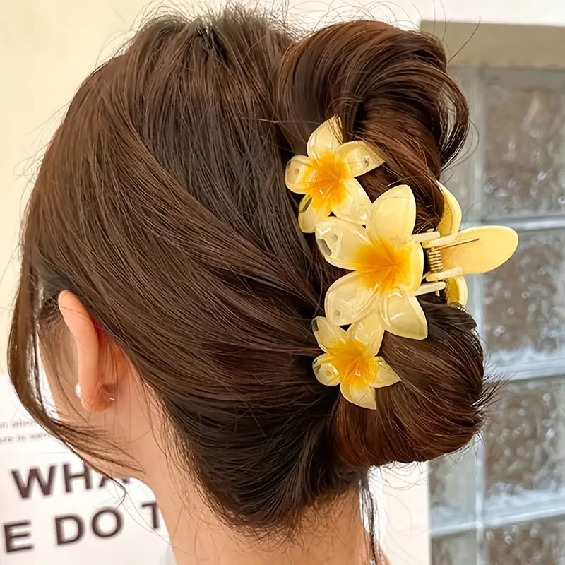 (Giveaway) 1/6pcs, New Candy Color Three Flowers Hair Claw Clips for Women Sweet Large Gradient Shark Clip Hair Claw Crab Clip Hair Clip Hair Accessories, Choose The Perfect Gift for Female Friends 0