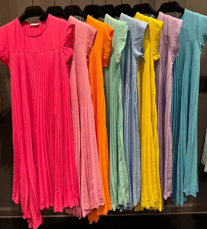 Pleated Panel Dress - (UK Size 6-18) Summer Holiday Women's Dress, Summer Women's OutFit, Holiday Women's Daily Wear 0