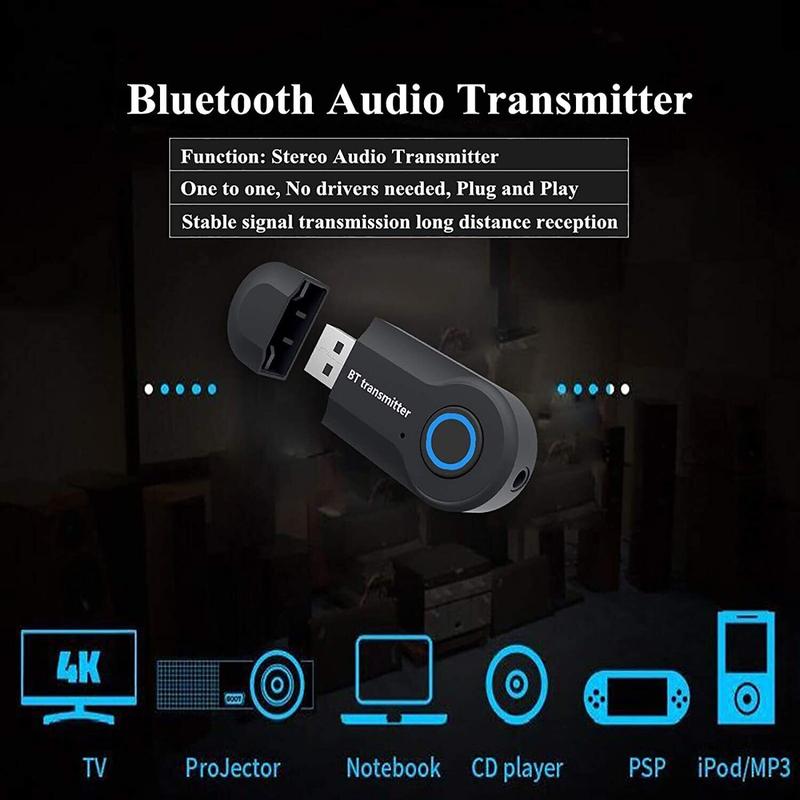 Bluetooth Transmitter Aigoss, Wireless Portable USB Transmitter, Bluetooth 4.2 f 4