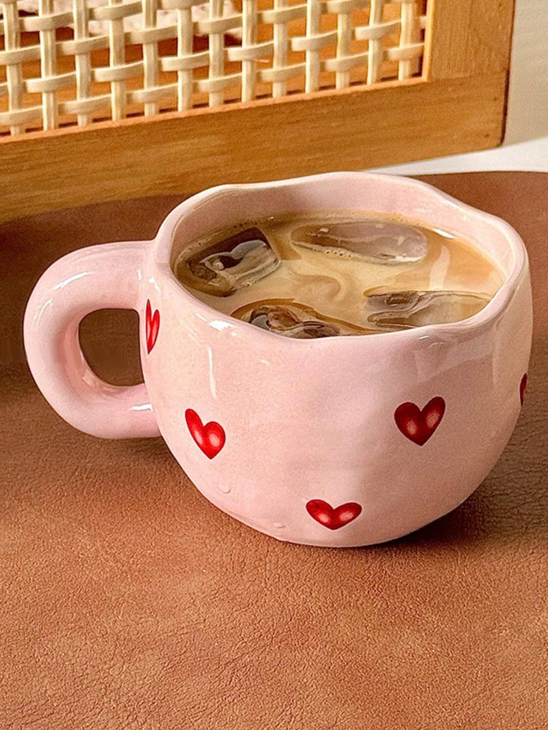 Product Introduction of 2025 New cute girls cupCreative Heart-Shaped Ceramic Cup, High Quality Household Water Cup, Cute Office Coffee Mug, Suitable For CouplesGood gift choice Drinkware Tumbler 7