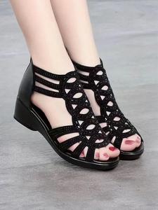 Women's Fashionable Rhinestone Decorated Peep Toe Sandals, Casual Comfortable High Heel Sandals for Party, Daily Clothing Decor for Women & Girls, Summer