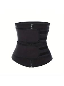 Women's Zipper Adjustable Waist Trainer, Solid Color Tummy Control Waist Cincher, Summer Outfits 2024, Women's Sports & Outdoor Clothes Accessories for Daily Use