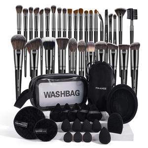 Maange Professional Makeup Tools, 51pcs/set Including 32 Makeup Brushes & 7 Puff & 8 Sponge & 1 Brush Cleaning Tool & Storage Bag & Toiletry Bag, Makeup Products