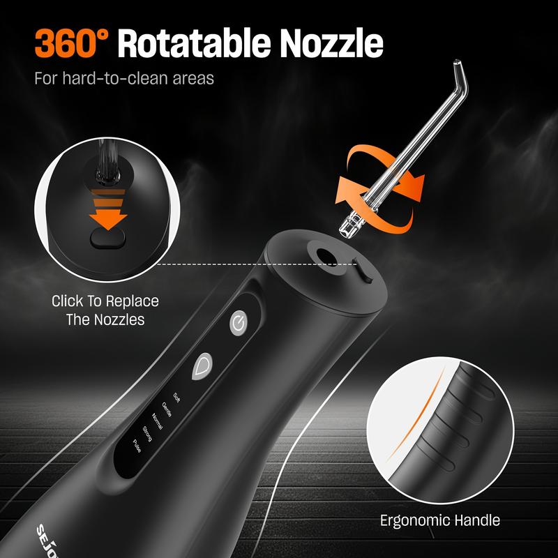 Water Dental Flosser For Teeth Cleaning, Cordless Portable Oral Irrigator Rechargeable, 5 Modes-5 Tips, Powerful Water Teeth Cleaner For Home Travel 7