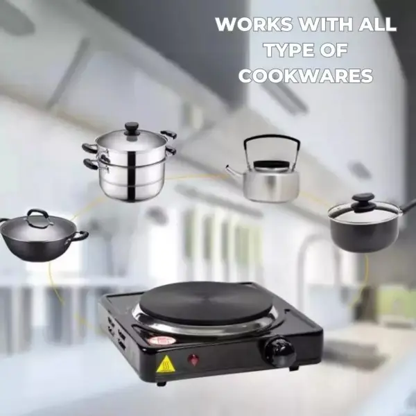 Single Hot Plate, Portable 1000W Electric Table Top Cooker Hob，5 Temperature Settings Induction Hob for Camping, Caravans & Travelling 5