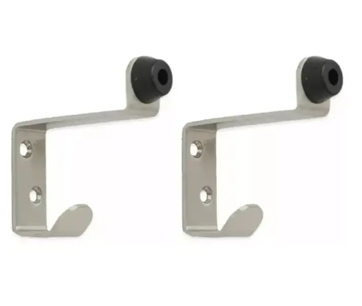 2 Pack Stainless Steel Projection Hat and Coat Hook Satin Stainless Steel