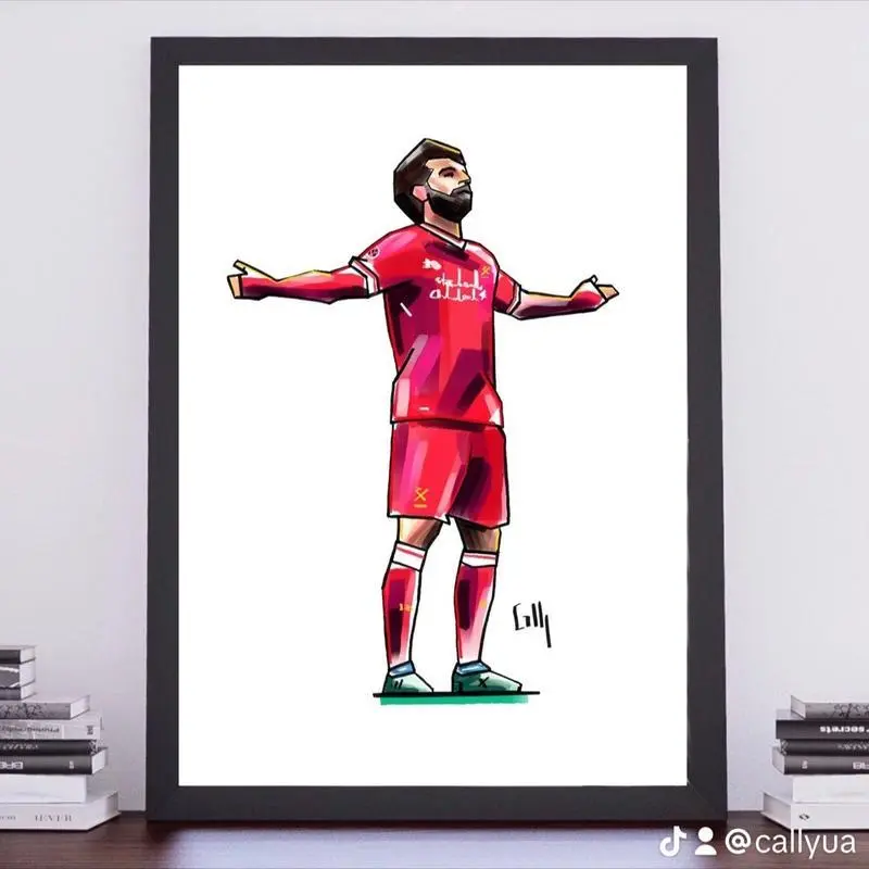 A4 Art Print without frame- Mo Salah vs Manchester City 2018 - Football Match Poster