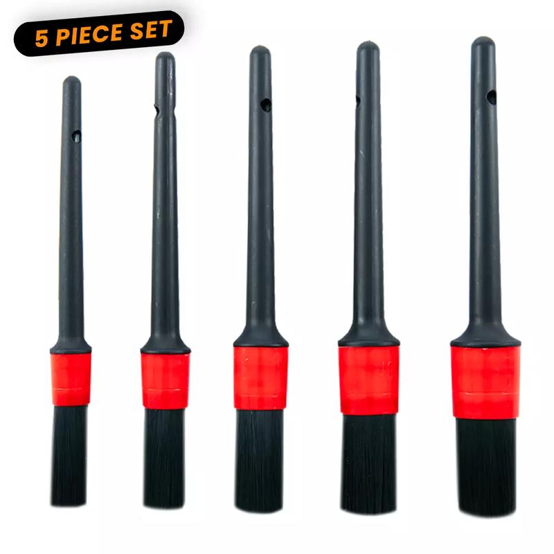 5PCS Car Detailing Brush Set for Wheels, Engine Emblems, Air Vents - Perfect for Cleaning Hard-to-Reach Areas 0