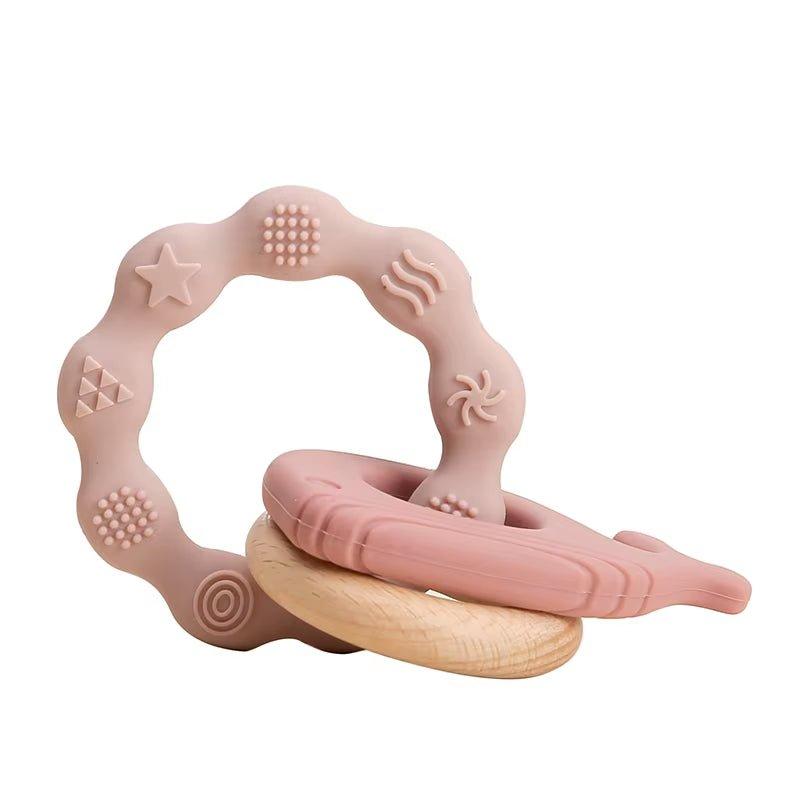 Teether Pendant Bracelet | Natural Wood Ring | Silicone Bracelet 7