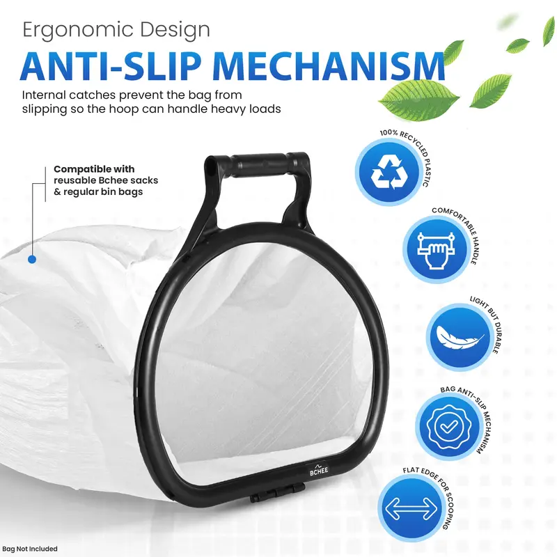 BCHEE Recycled Litter Picking Bag Holder Hoop | Made in Britain From 100% Recycled Plastic | Bag Anti-Slip Mechanism | UK Small Business | Multi-buy discount 1