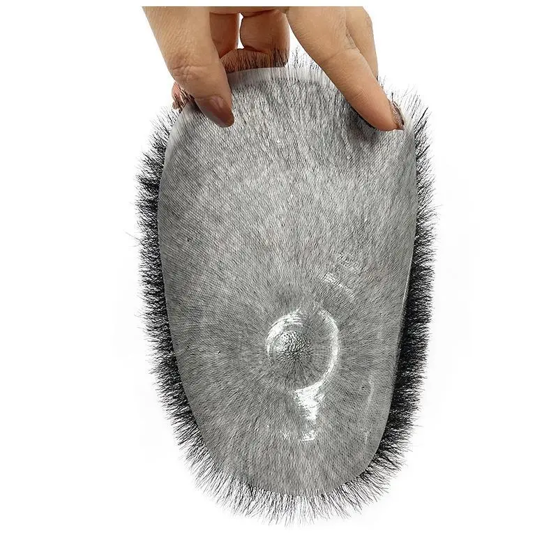 Male Short Hair Prosthesis Buzz Cut 100% Human Hair Men Toupee Ultra Thin Skin Hair System for Men 2