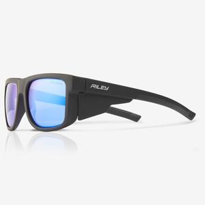 RILEY Navigator Anti-Scratch Safety Sunglasses with Blue Mirror Revo Lens