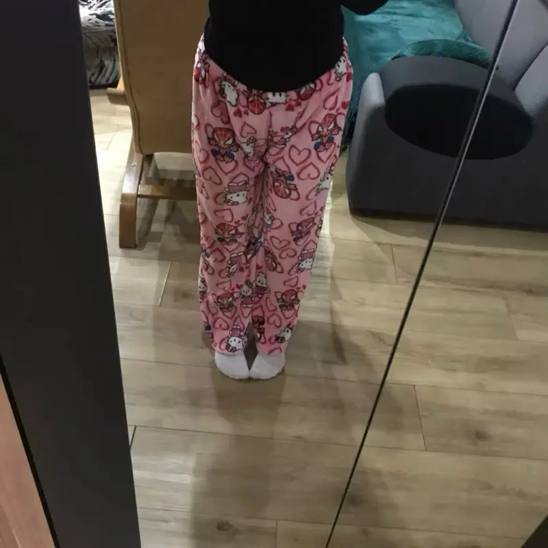 Hello Kitty fluffy kawaii spider man pjs trousers bottoms joggers cute 4