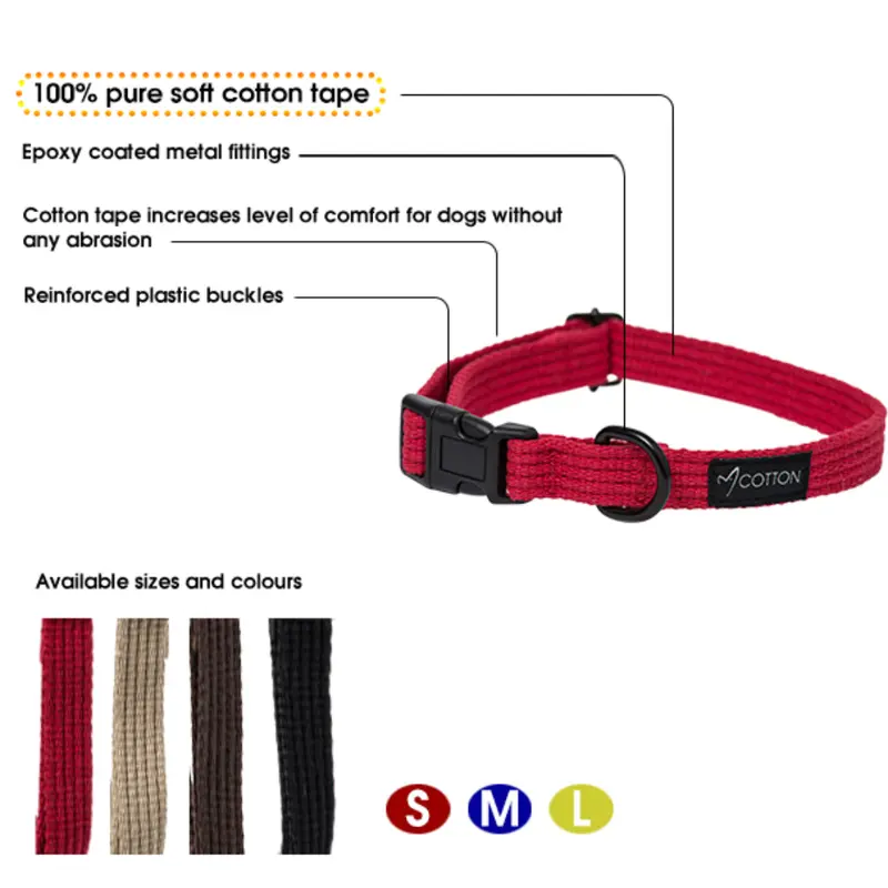 Soft Dog Collar Natural Cotton 5