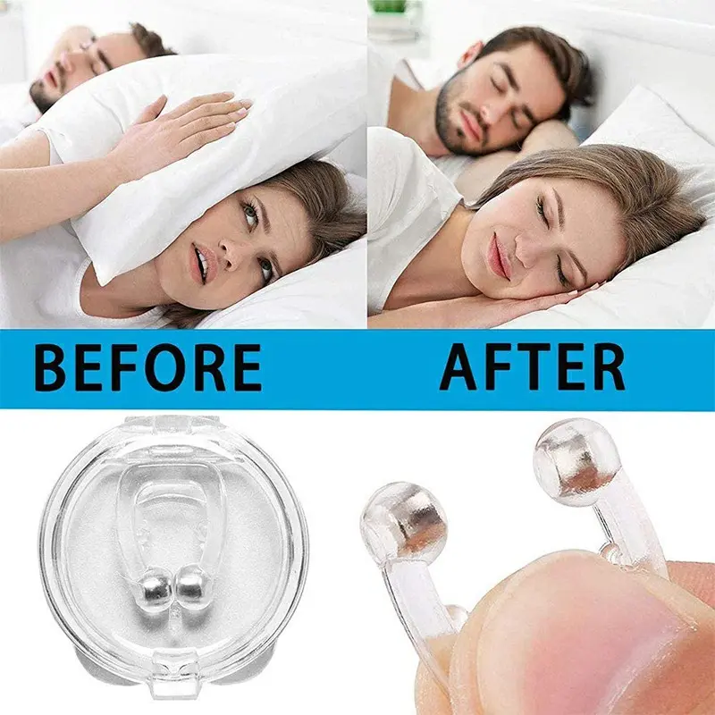 4 PCS Snoring Stop Silicone Magnetic Anti Snore Nose Clip Device Silent Sleep, Sleep Aid Supplies For men & Women, Gift for men & Women 2